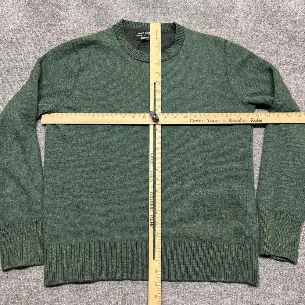 Banana Republic Filpucci Wool Sweater Mens Large Green Crewneck Pullover Knit